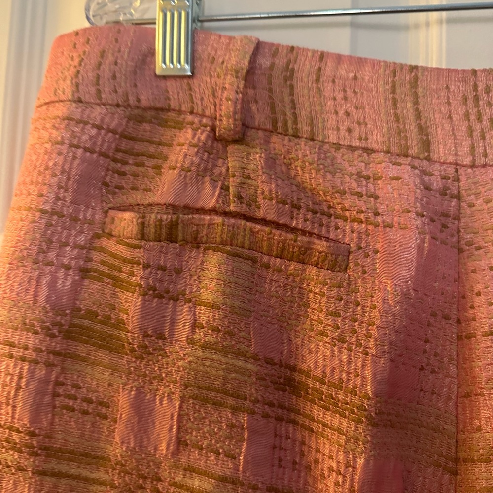 Banu Paris wide leg pink satin tweed trousers - Picture 5 of 7